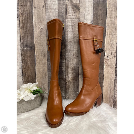 Boots Knee Heels By Franco Sarto In Brown, Size: 8.5