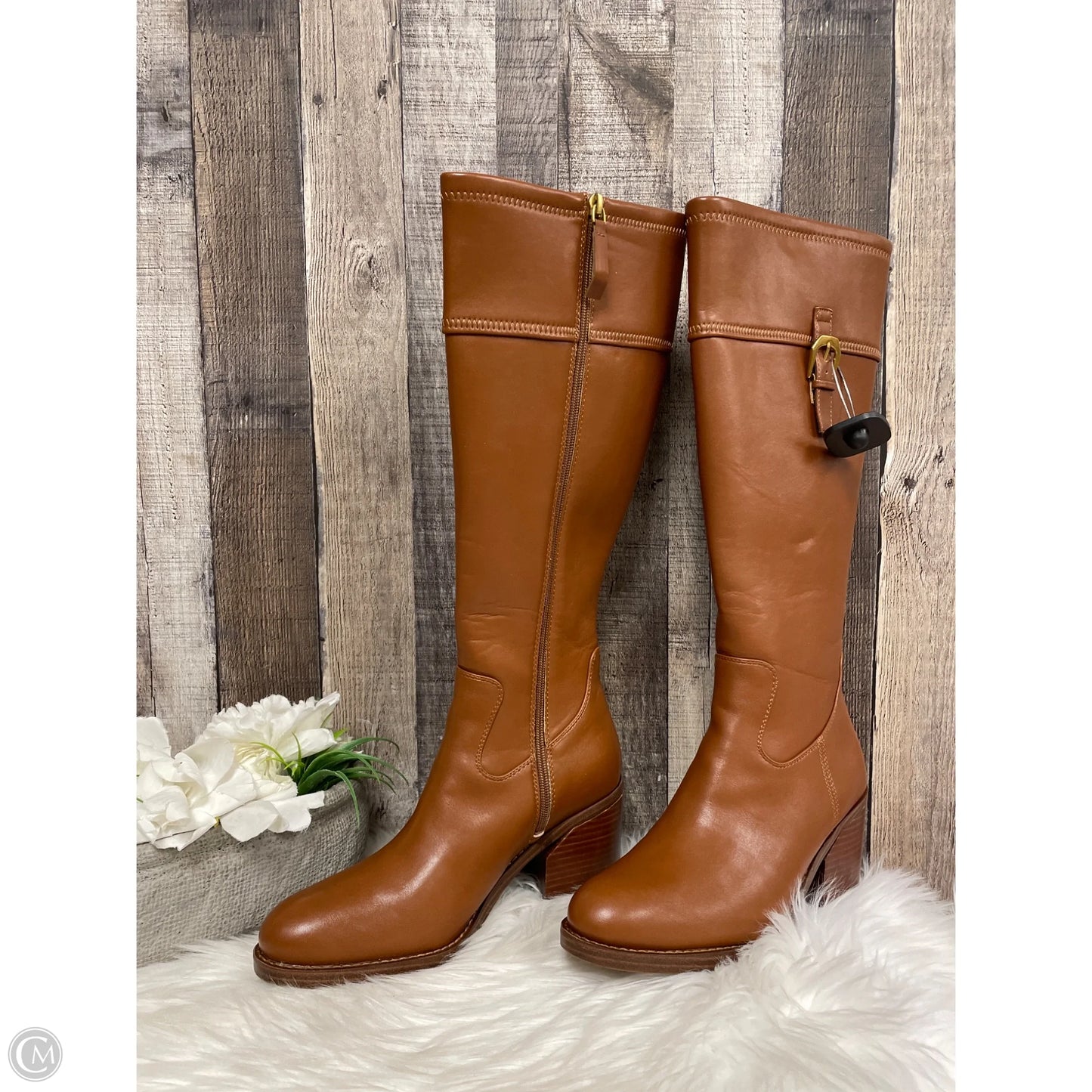 Boots Knee Heels By Franco Sarto In Brown, Size: 8.5