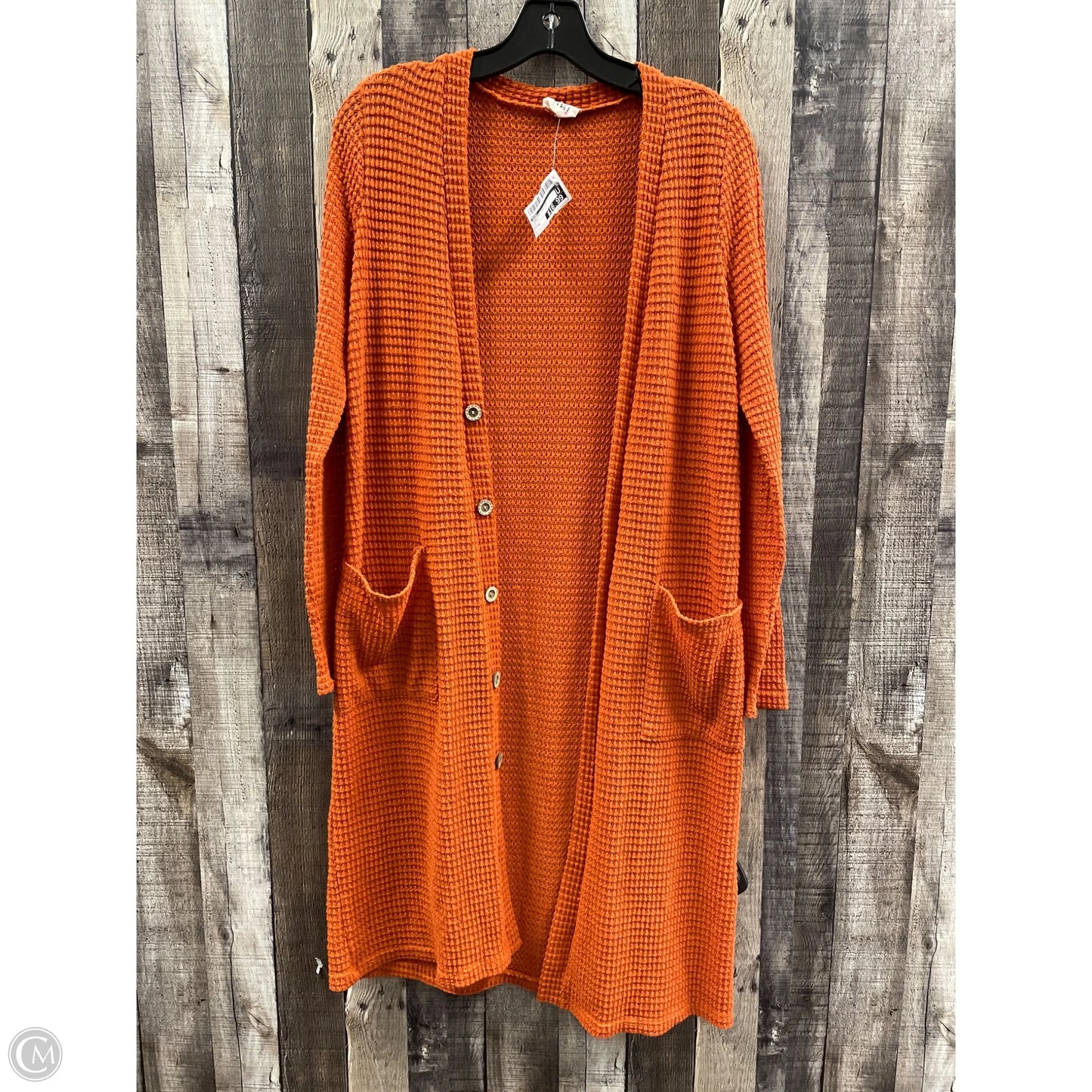Sweater Cardigan By Bibi In Orange, Size: M