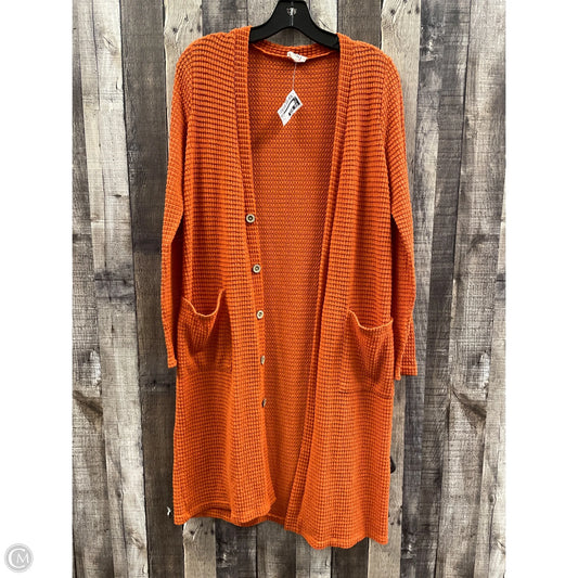Sweater Cardigan By Bibi In Orange, Size: M
