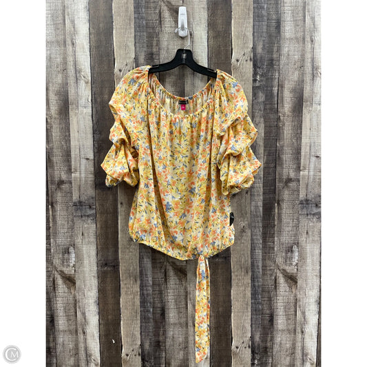 Top 3/4 Sleeve By Vince Camuto In Floral Print, Size: L