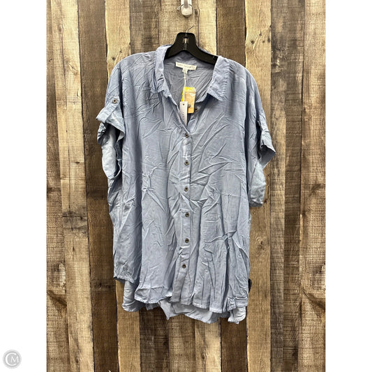 Top Short Sleeve By Jane And Delancey In Blue, Size: 1x