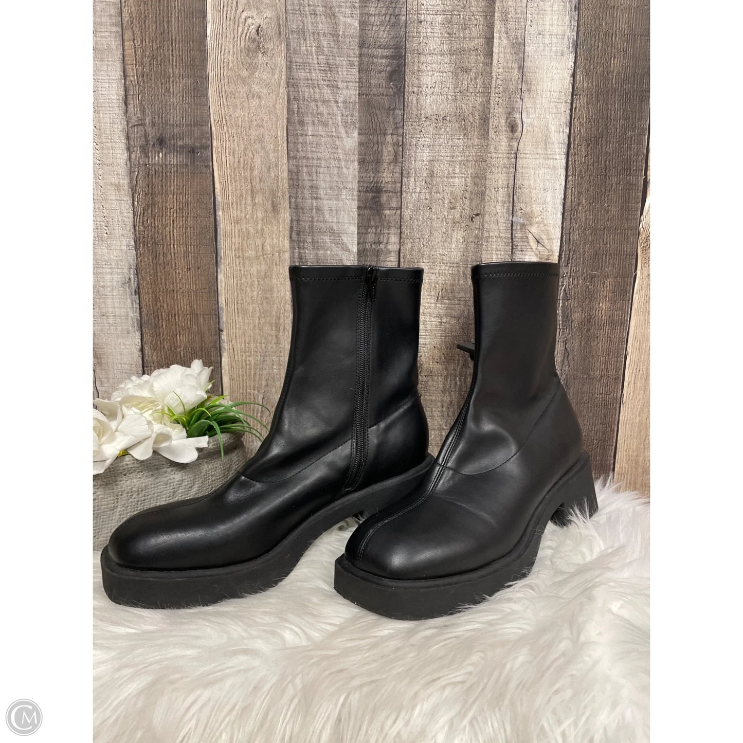 Boots Ankle Heels By Wild Fable In Black, Size: 10