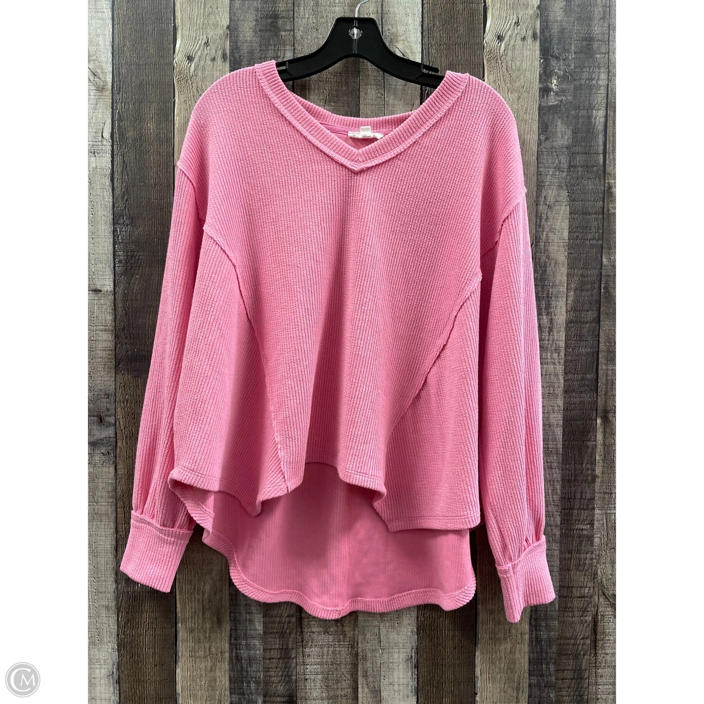 Top Long Sleeve By Blu Pepper In Pink, Size: M