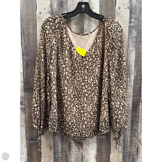 Top Long Sleeve By White House Black Market In Animal Print, Size: S
