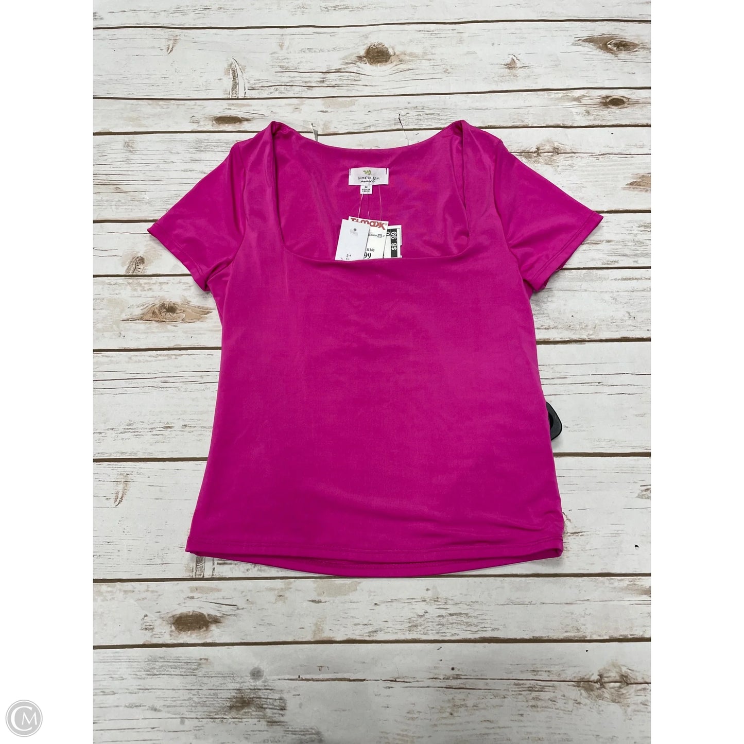 Top Short Sleeve By Live In The Moment In Pink, Size: M