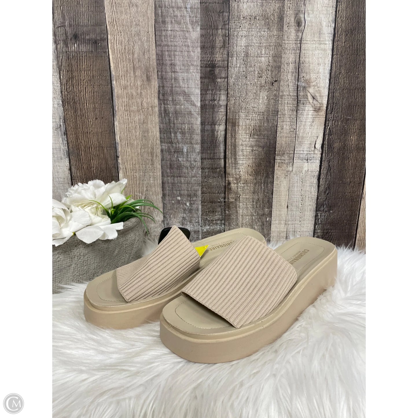 Sandals Flats By Cushionaire In Tan, Size: 9