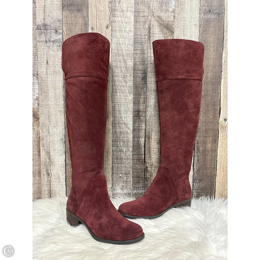 Boots Over-the-knee Heels By Vince Camuto In Maroon, Size: 6