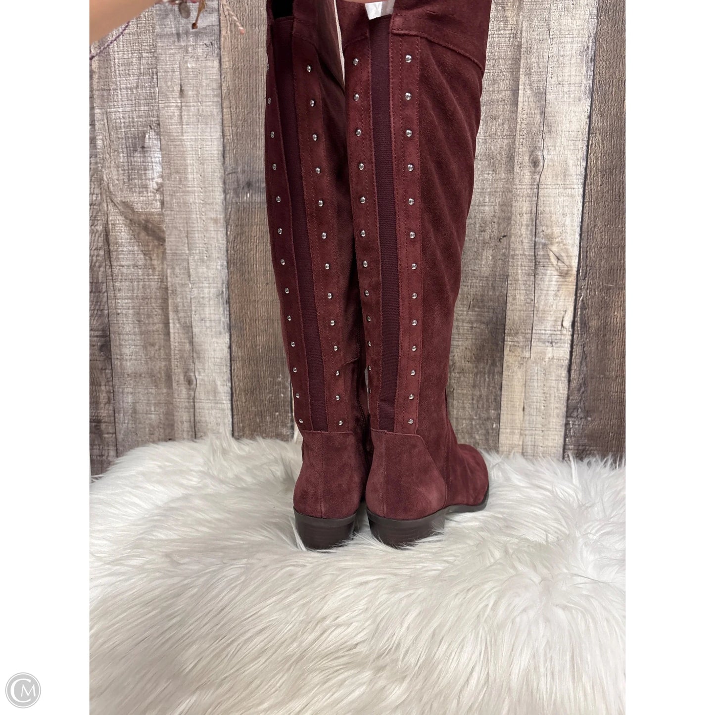 Boots Over-the-knee Heels By Vince Camuto In Maroon, Size: 6