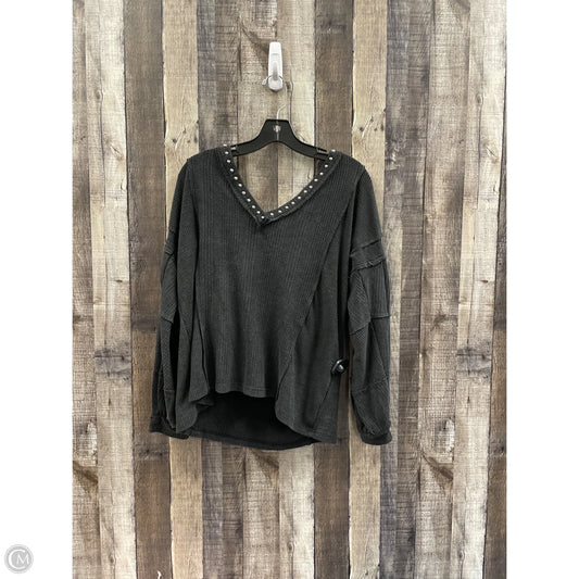Top Long Sleeve By Pol In Grey, Size: M