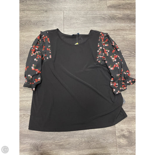 Top Short Sleeve By Cece In Black & Red, Size: L