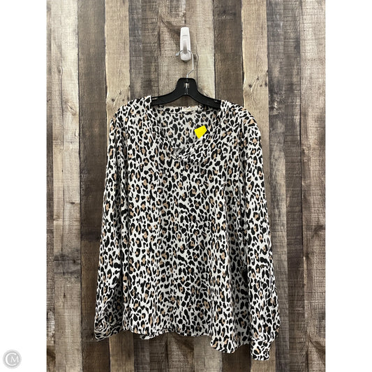 Top Long Sleeve By Maurices In Animal Print, Size: 1x