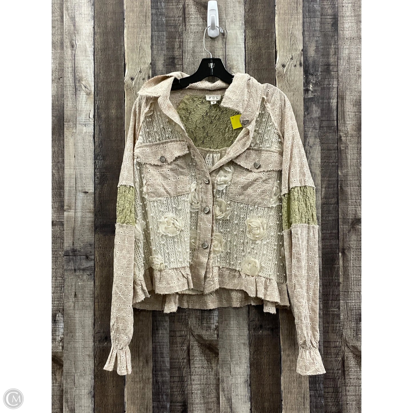 Jacket Shirt By Pol In Cream, Size: S