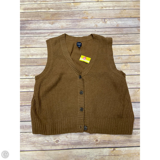 Vest Sweater By Gap In Brown, Size: M