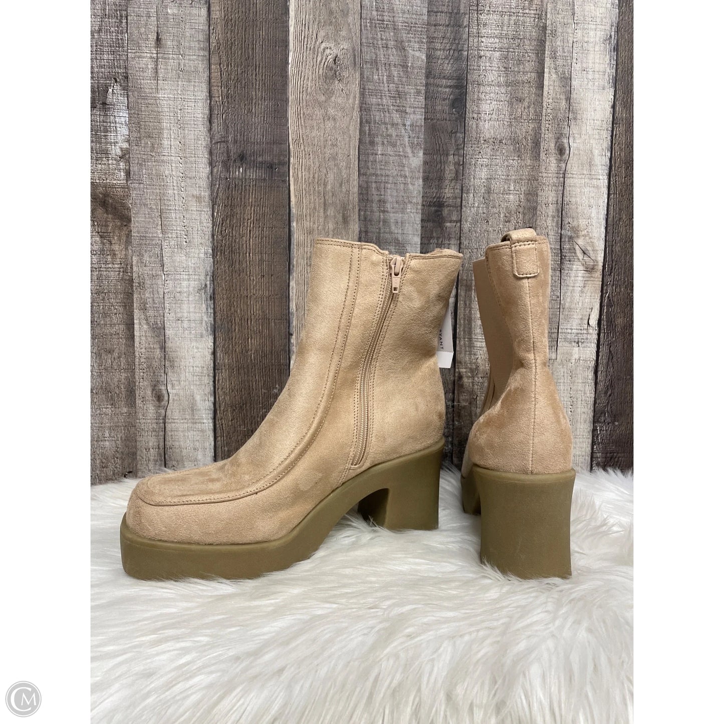 Boots Ankle Heels By Lane Bryant In Tan, Size: 10