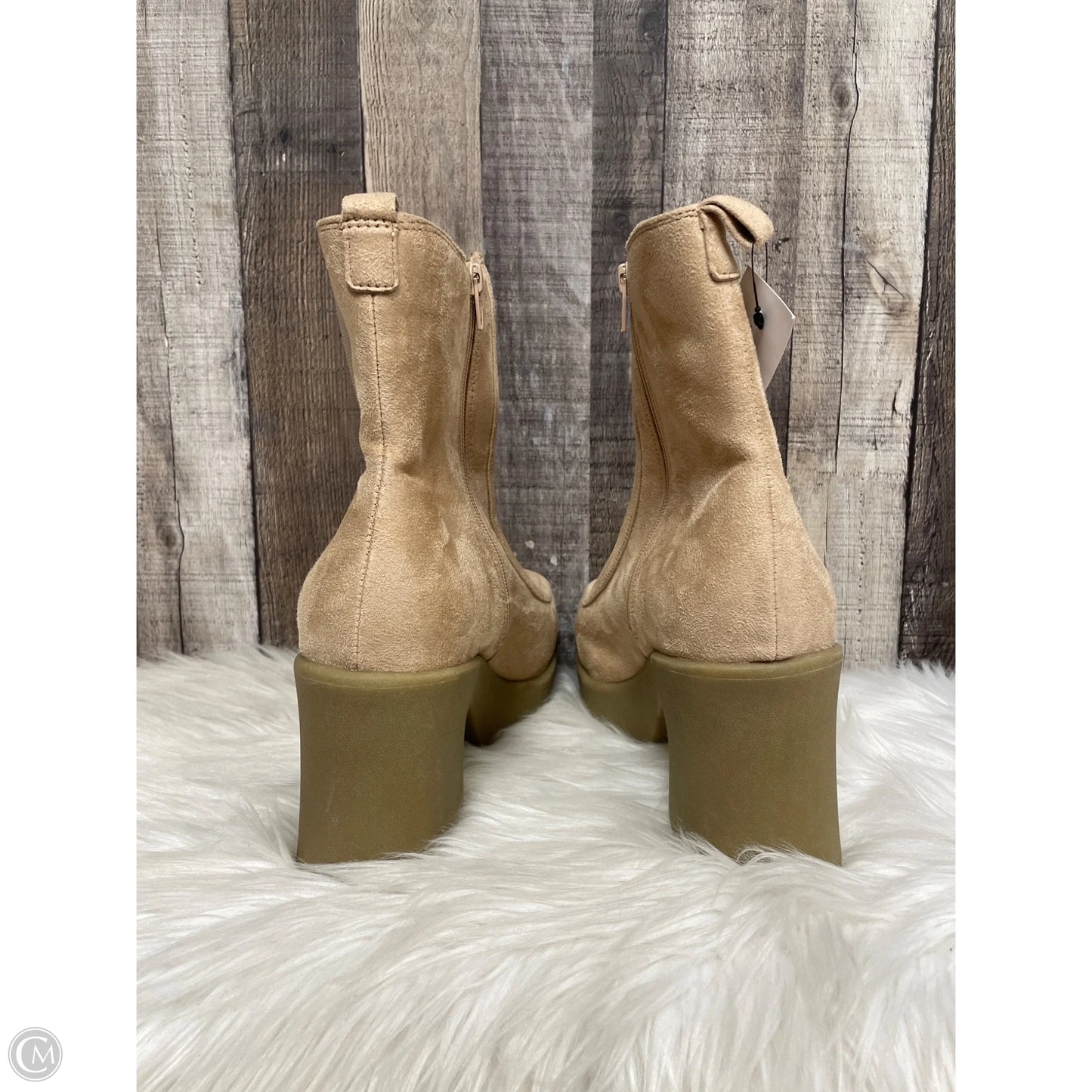 Boots Ankle Heels By Lane Bryant In Tan, Size: 10