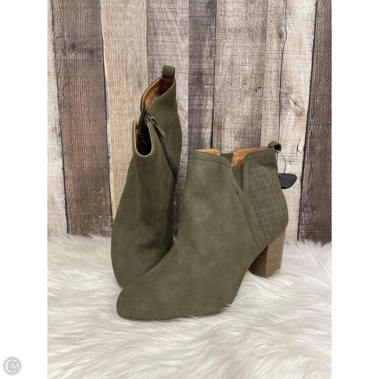 Boots Ankle Heels By Torrid In Green, Size: 10