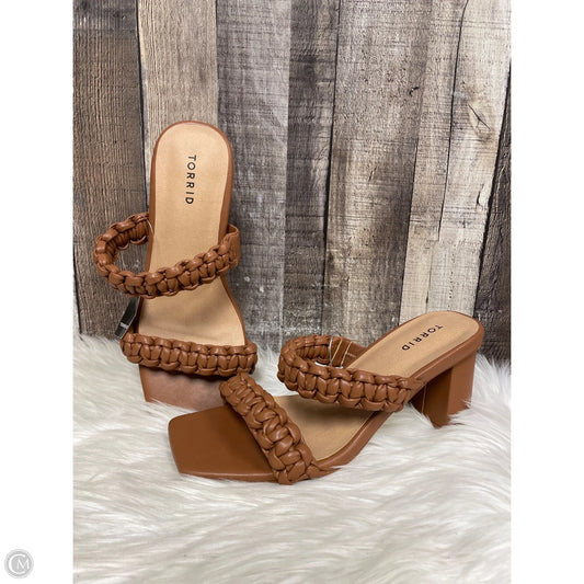 Sandals Heels Block By Torrid In Brown, Size: 10
