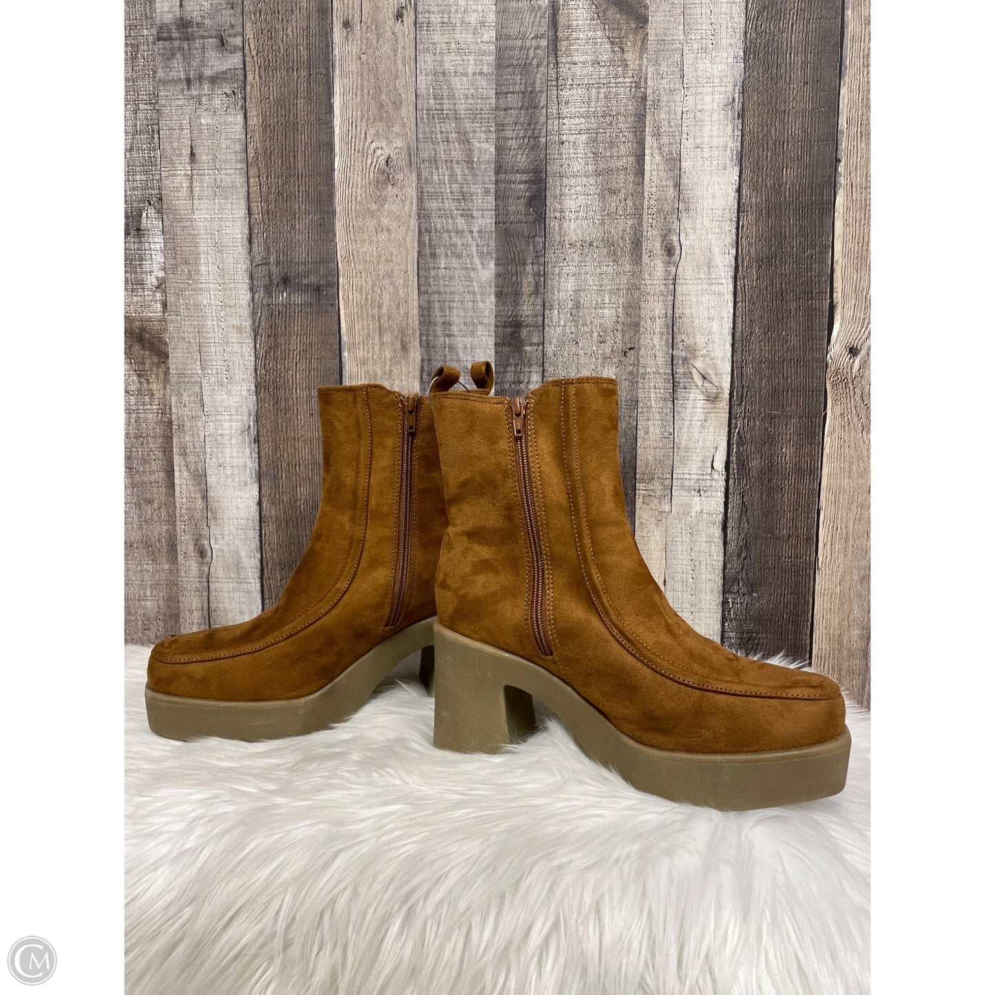 Boots Ankle Heels By Lane Bryant In Brown, Size: 10