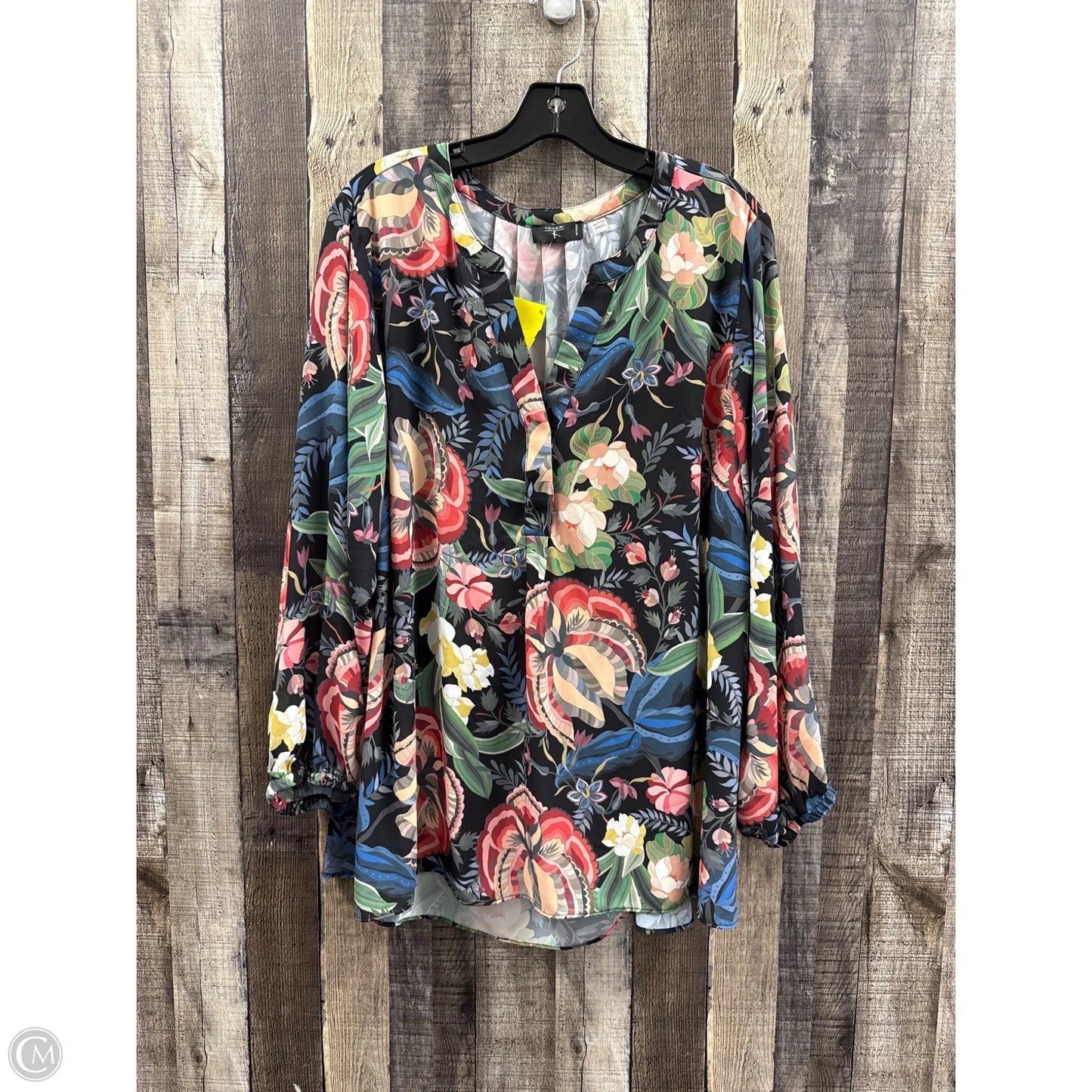Top 3/4 Sleeve By Tahari In Multi-colored, Size: 3x