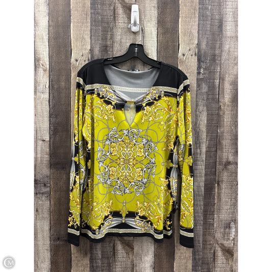 Top Long Sleeve By Premise In Black & Gold, Size: L