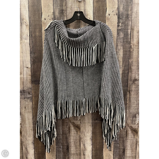 Poncho By Do Everything In Love In Black & White, Size: Osfm