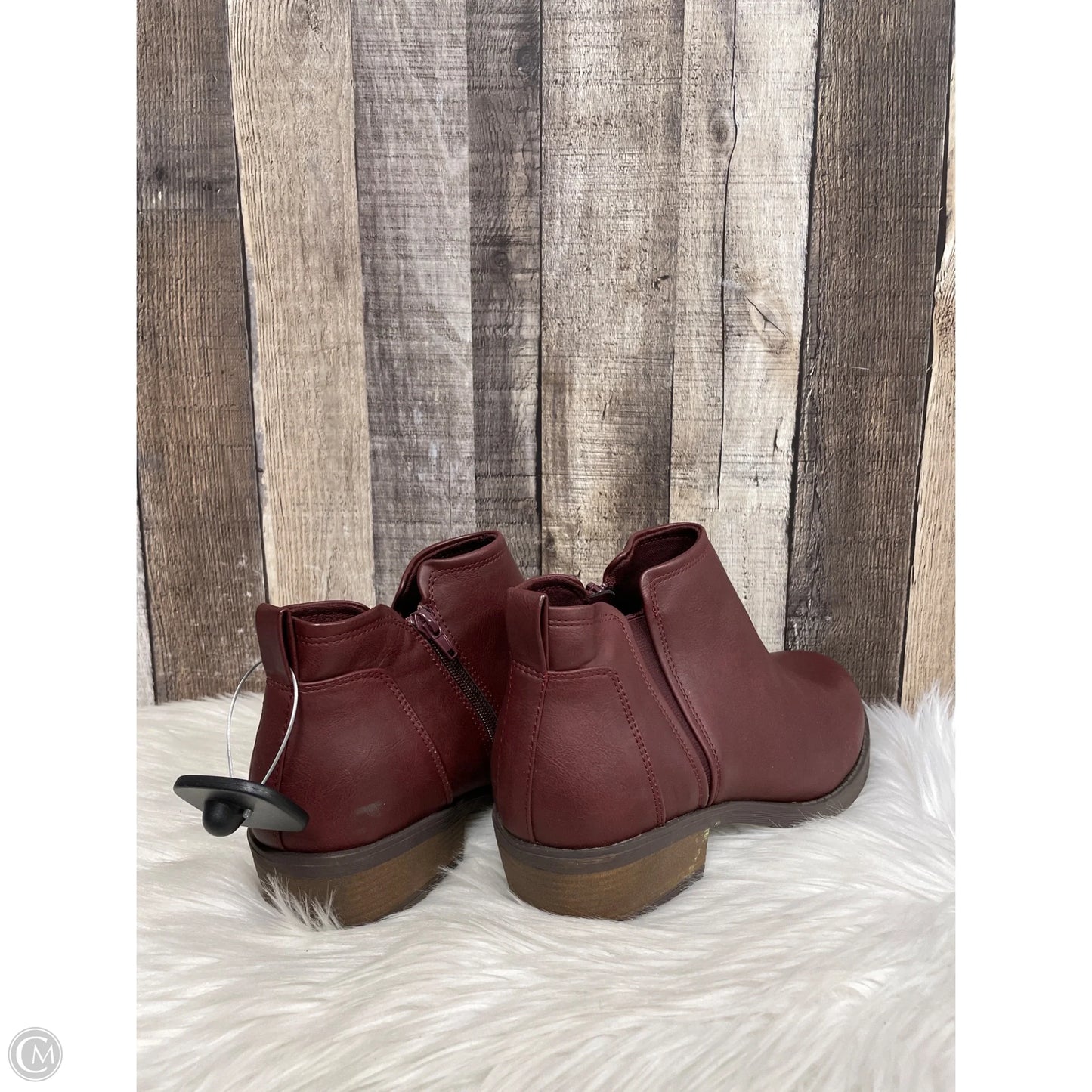 Boots Ankle Heels By Lane Bryant In Maroon, Size: 11