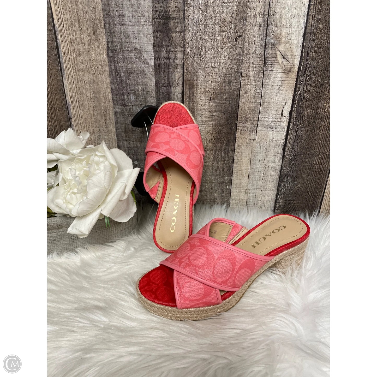 Sandals Designer By Coach In Pink, Size: 5.5