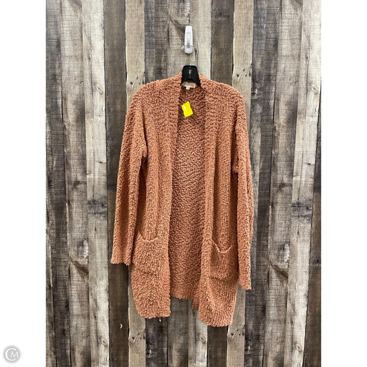 Sweater Cardigan By Listicle In Orange, Size: L