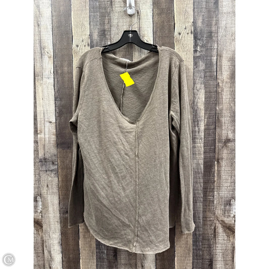 Top Long Sleeve By Project Social Tee In Brown, Size: L