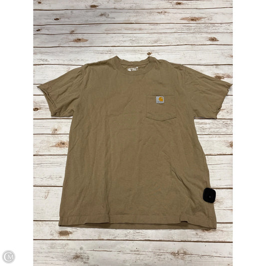 Top Short Sleeve By Carhartt In Tan, Size: M