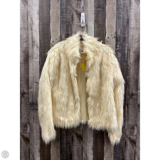 Jacket Faux Fur & Sherpa By Fashion Nova In Ivory, Size: L