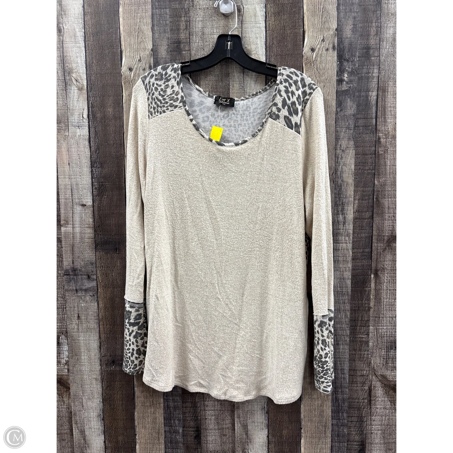Top Long Sleeve By Cme In Ivory, Size: L
