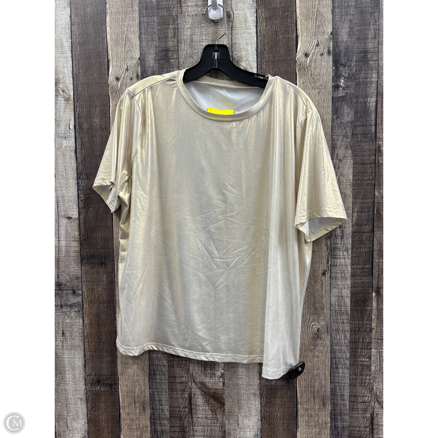 Top Short Sleeve By Cmf In Gold, Size: Xxl
