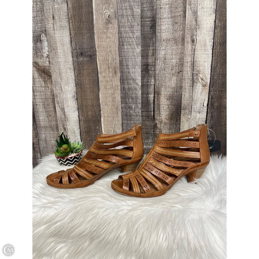 Sandals Heels Block By Pikolinos In Brown, Size: 12