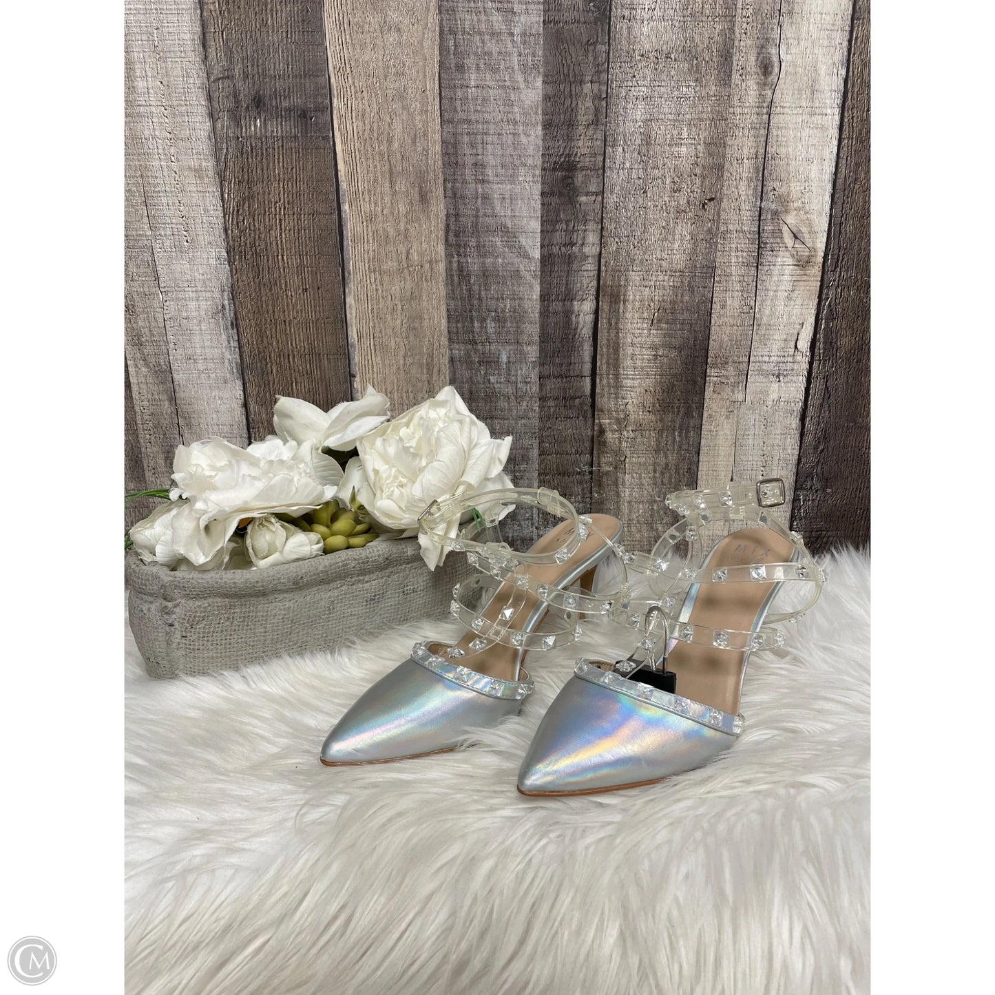 Shoes Heels Stiletto By Mix No 6 In Grey, Size: 8