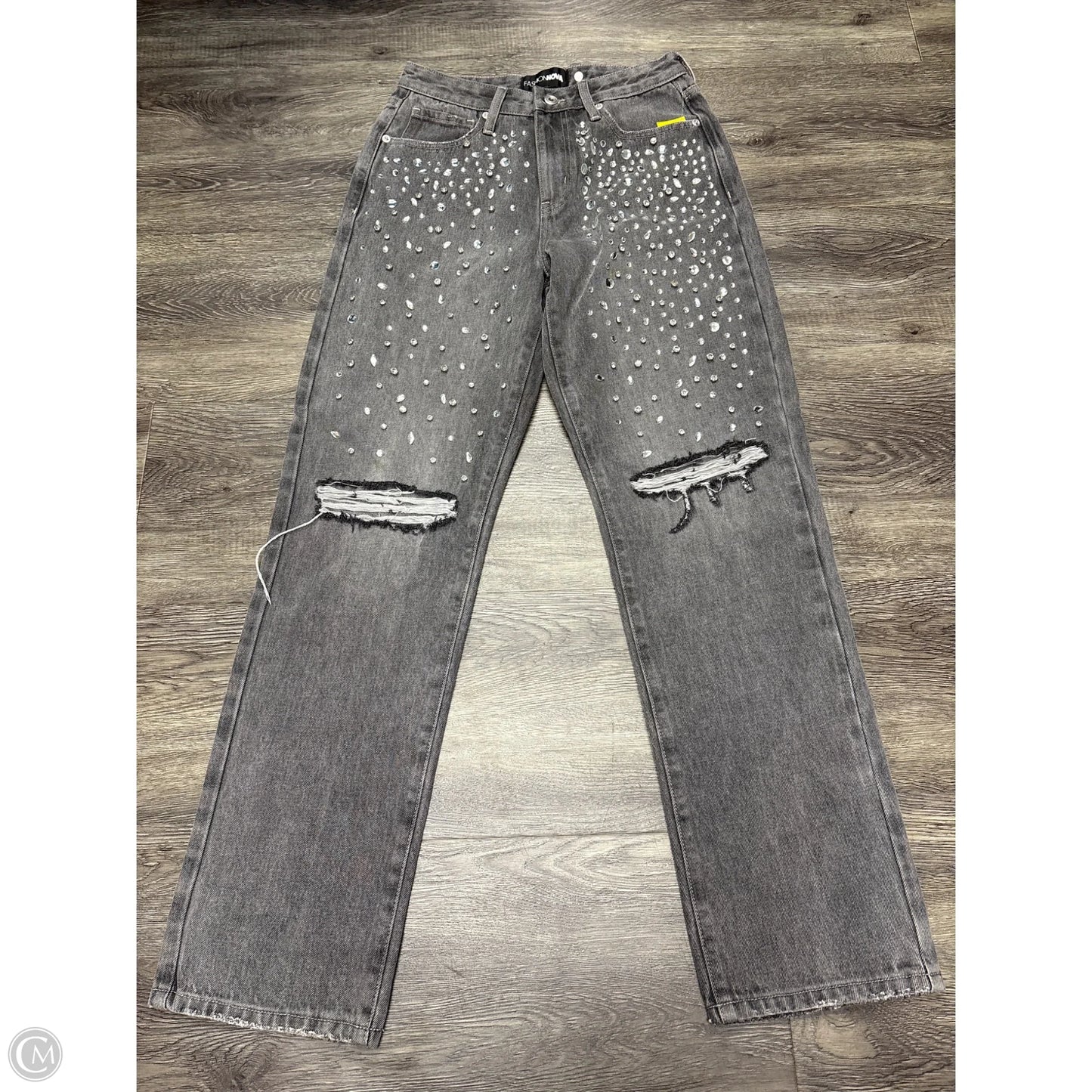 Jeans Straight By Fashion Nova In Grey Denim, Size: 4