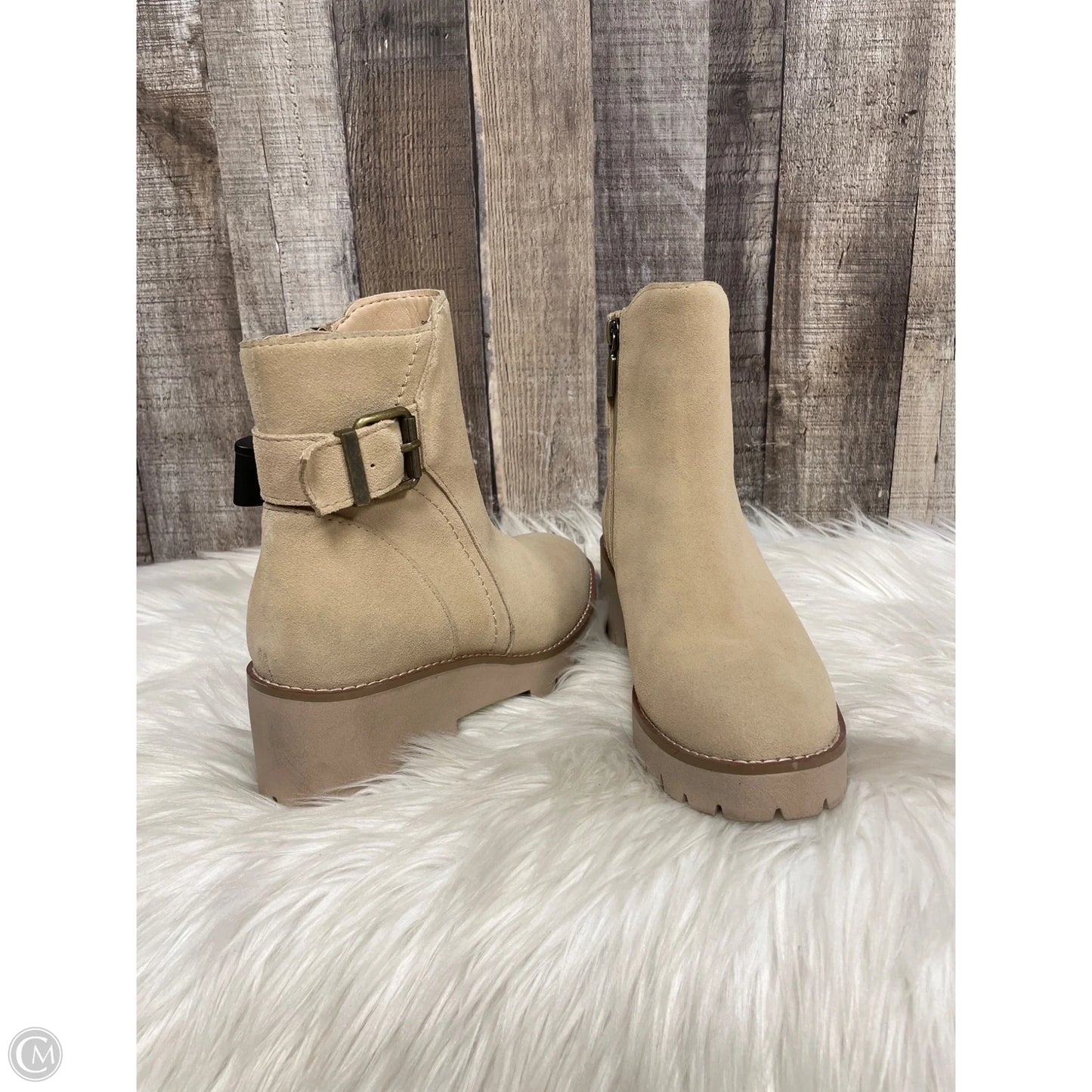 Boots Ankle Heels By Aqua In Tan, Size: 6.5