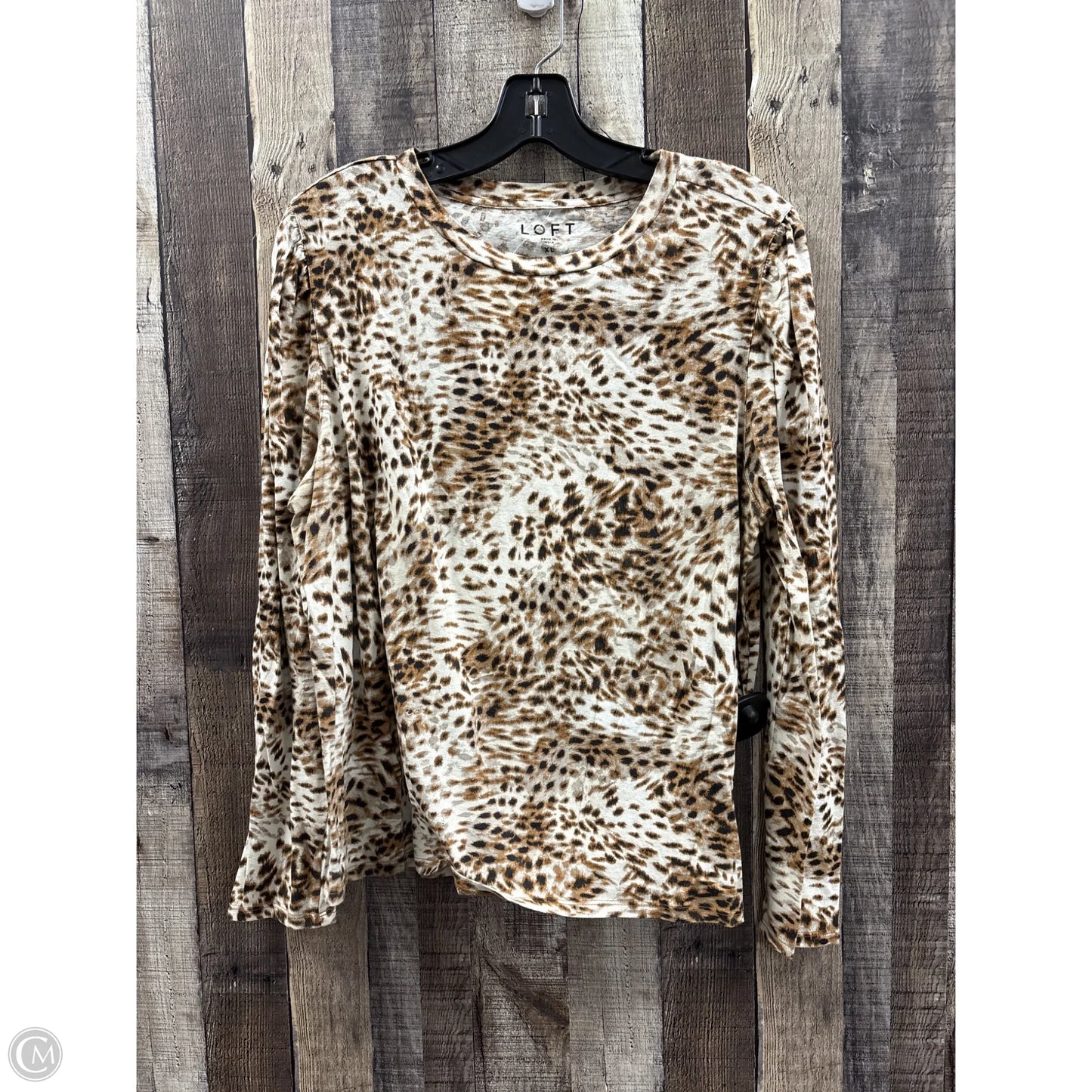 Top Long Sleeve By Loft In Animal Print, Size: Xl