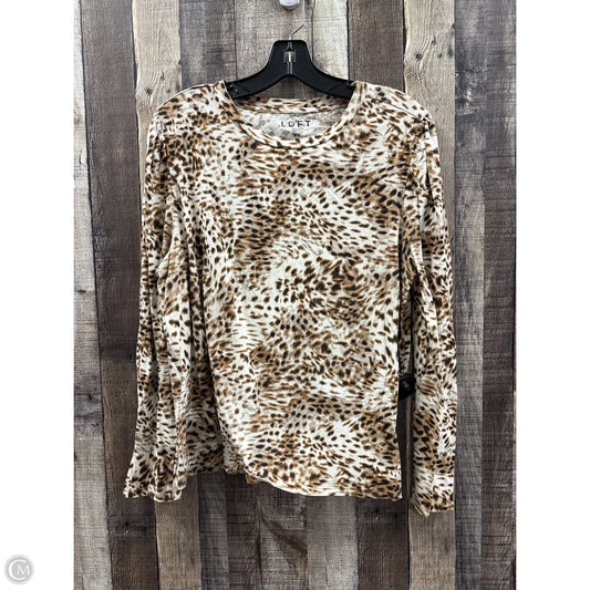 Top Long Sleeve By Loft In Animal Print, Size: Xl