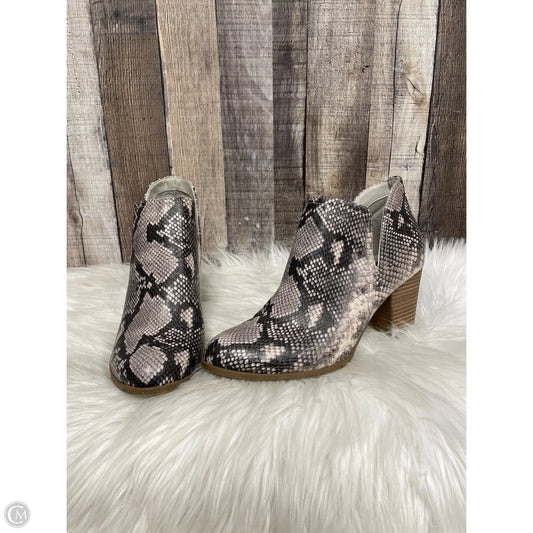 Boots Ankle Heels By Fergalicious In Snakeskin Print, Size: 9