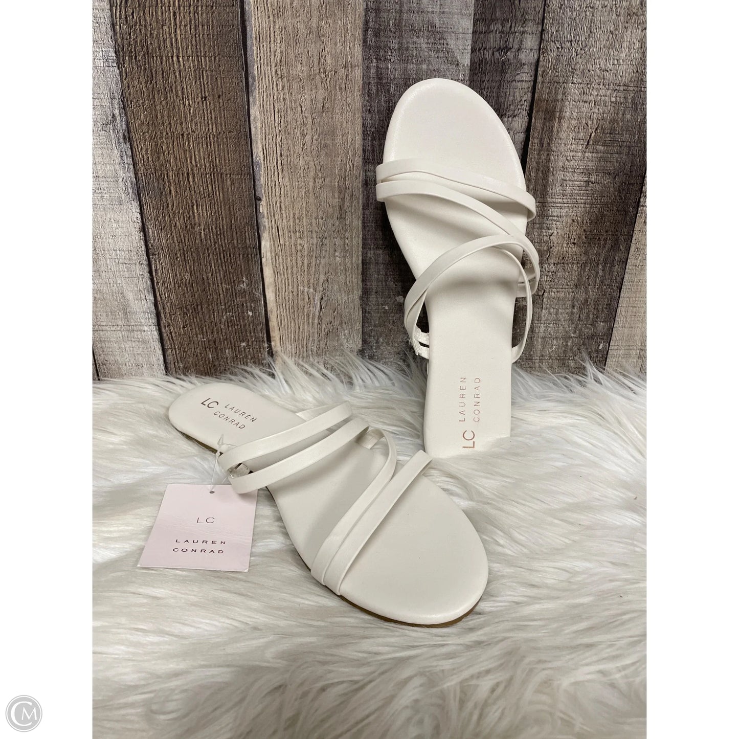 Sandals Flats By Lc Lauren Conrad In White, Size: 10