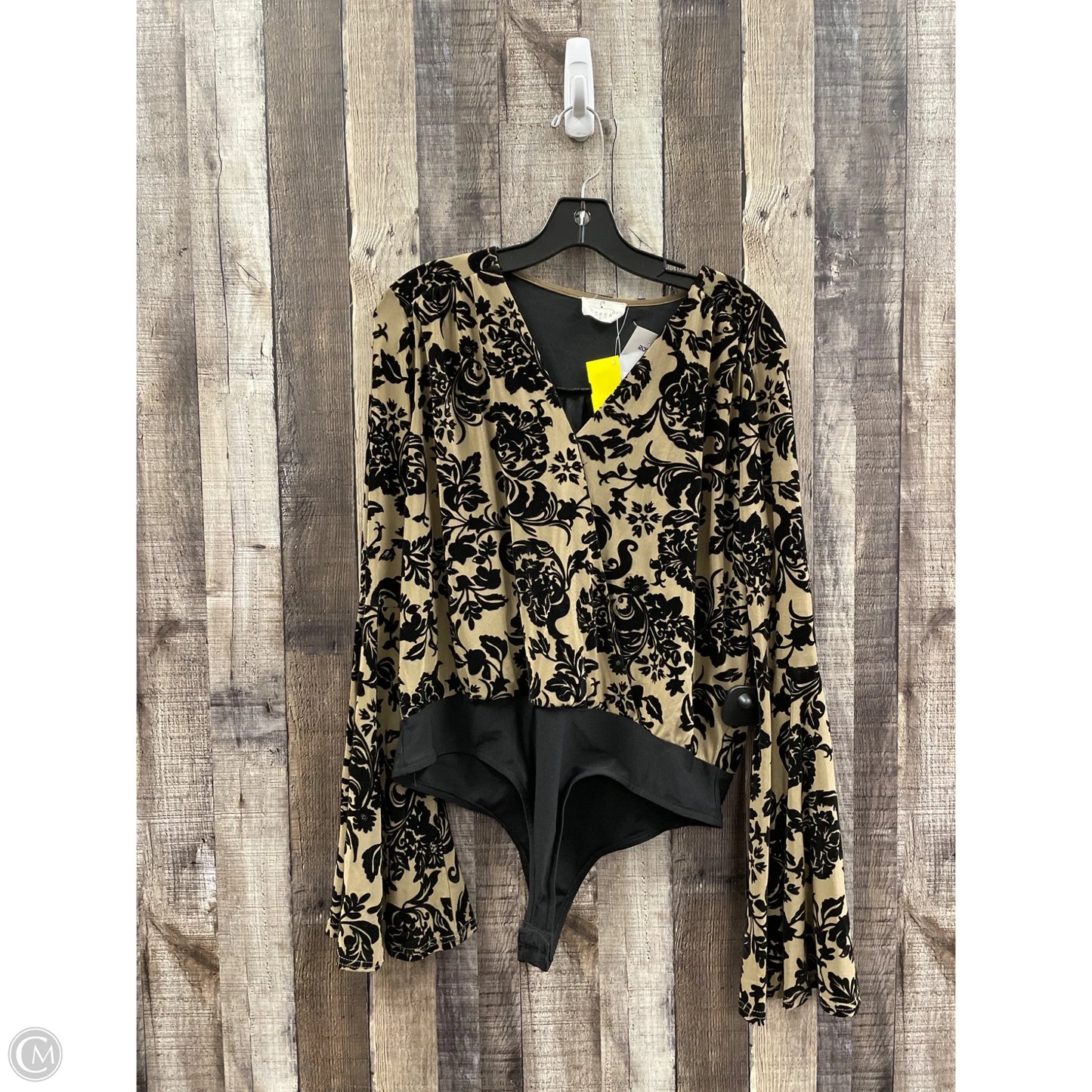 Bodysuit By Ember In Black & Tan, Size: Xl