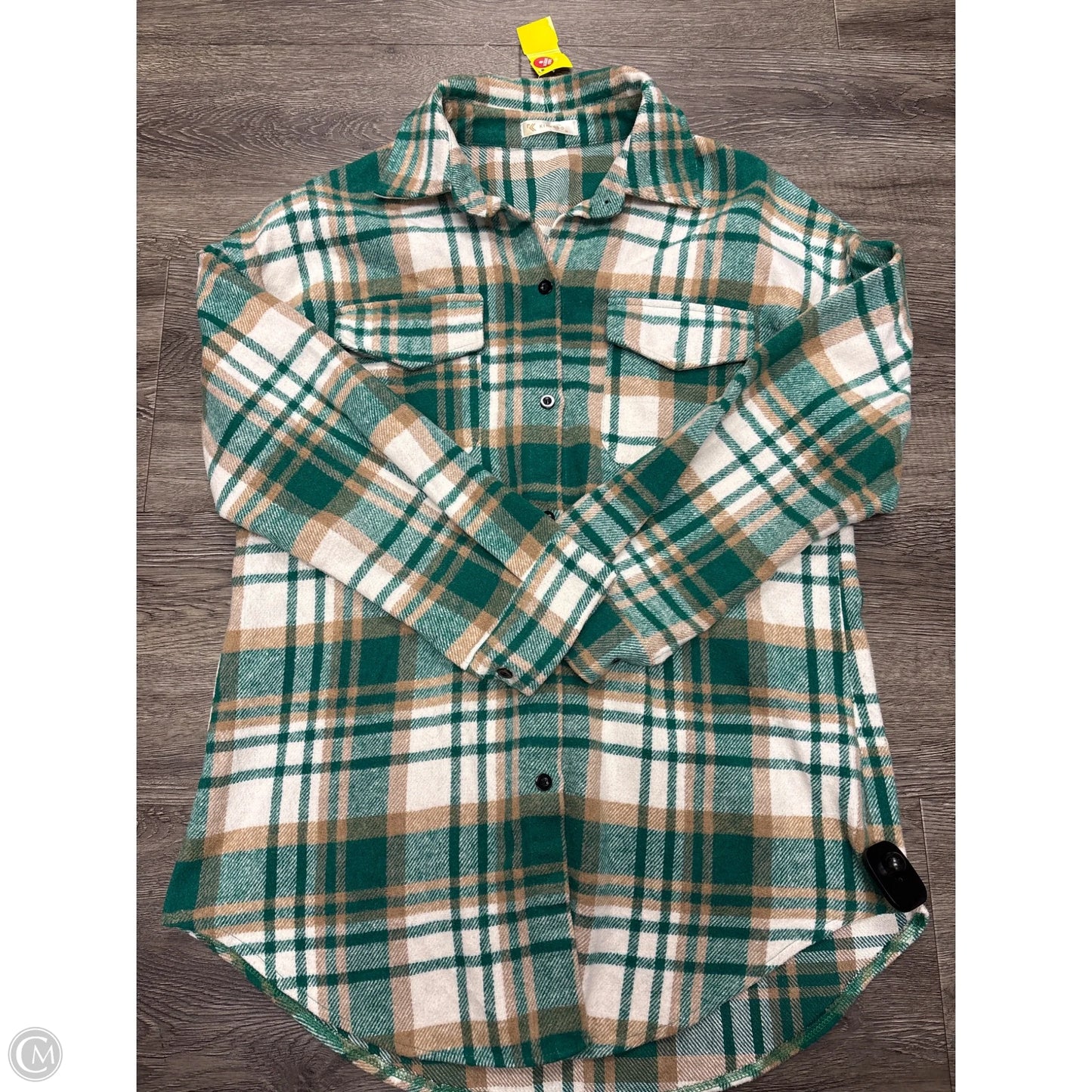Top Long Sleeve By Kirundo In Plaid Pattern, Size: M