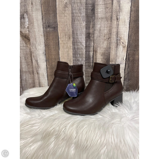 Boots Ankle Heels By Croft And Barrow In Brown, Size: 9.5