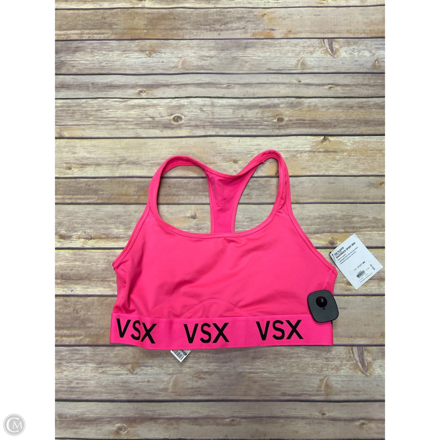 Athletic Bra By Victorias Secret In Black & Pink, Size: L