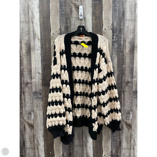 Sweater Cardigan By Kirundo In Black & Tan, Size: Xl