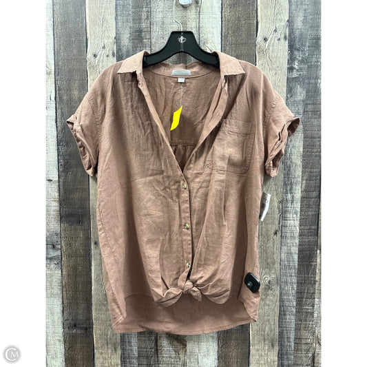 Top Short Sleeve By Falls Creek In Tan, Size: S
