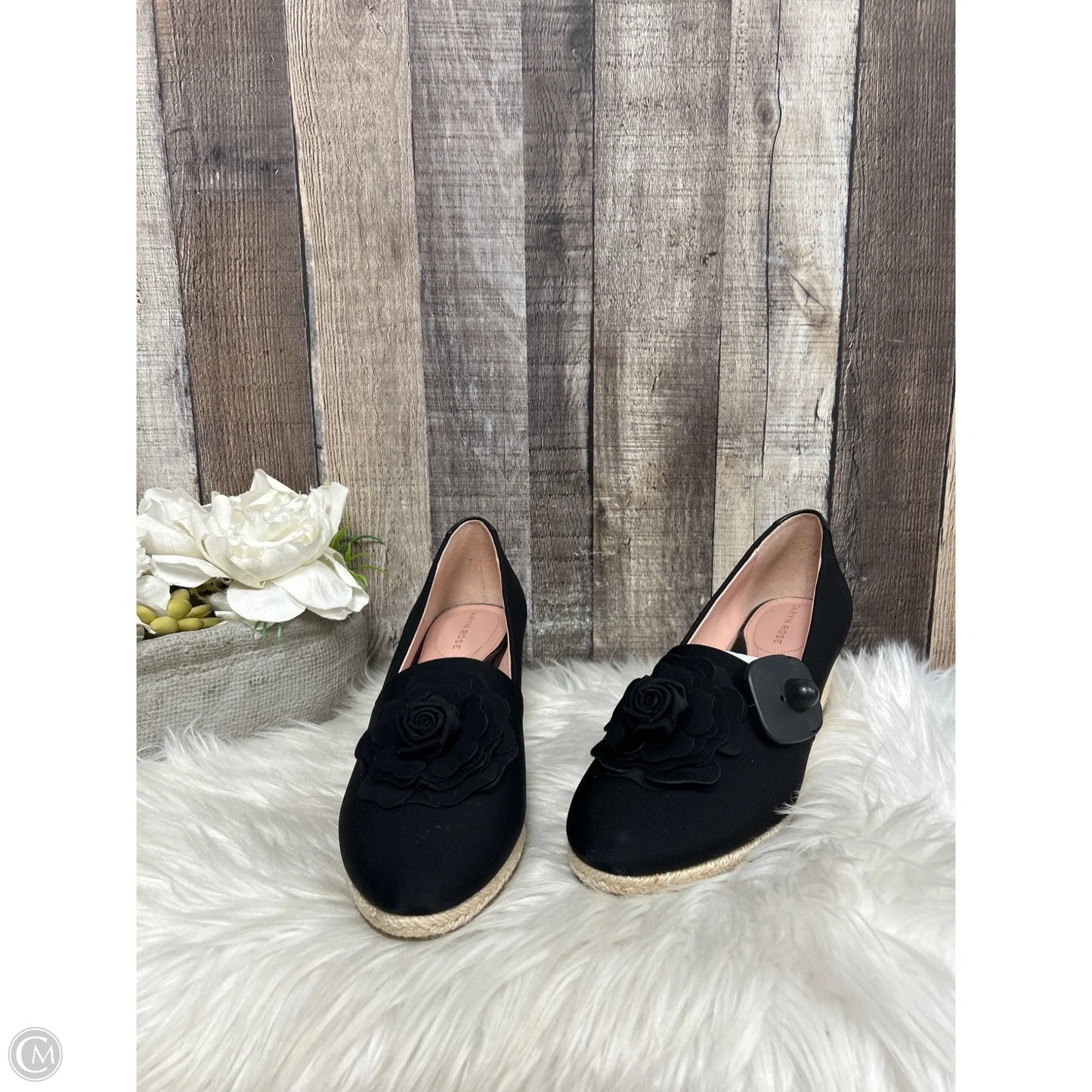 Shoes Heels Wedge By Taryn Rose In Black & Tan, Size: 9