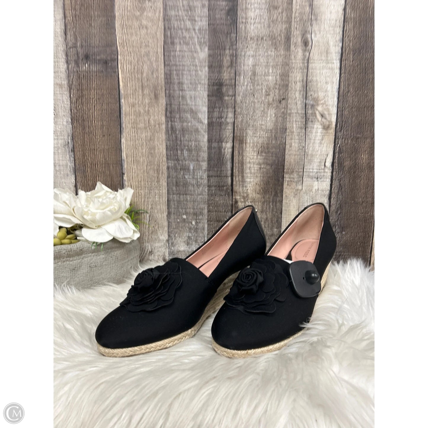 Shoes Heels Wedge By Taryn Rose In Black & Tan, Size: 9